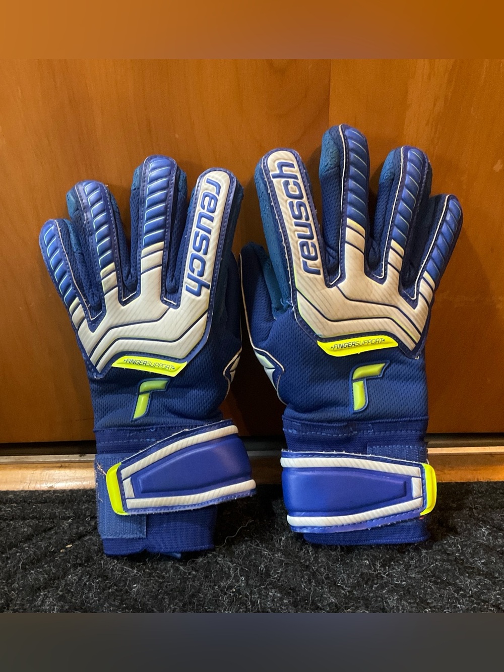 Reusch brand Goalkeeper Gloves with Finger Support